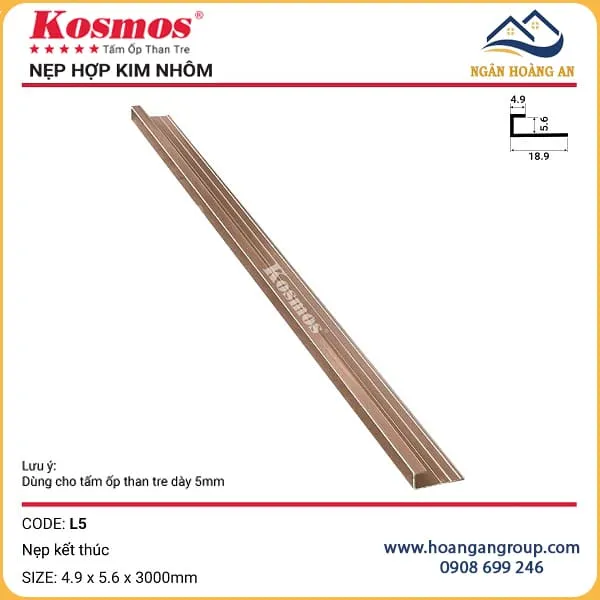 Bộ Phụ Kiện Nẹp Hợp Kim Nhôm Tấm Than Tre Kosmos 5mm